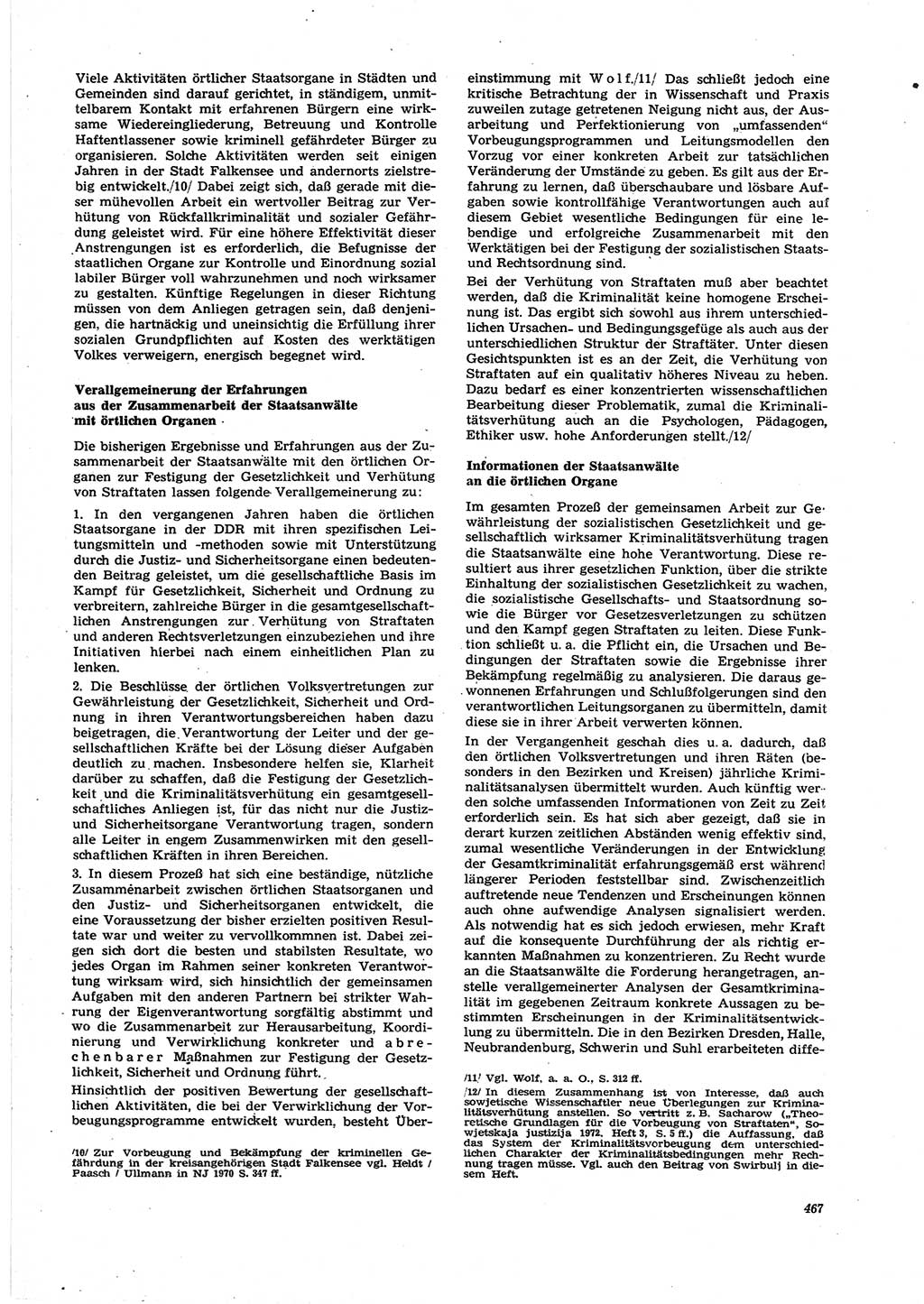 Neue Justiz (NJ), Zeitschrift für Recht und Rechtswissenschaft [Deutsche Demokratische Republik (DDR)], 27. Jahrgang 1973, Seite 467 (NJ DDR 1973, S. 467)