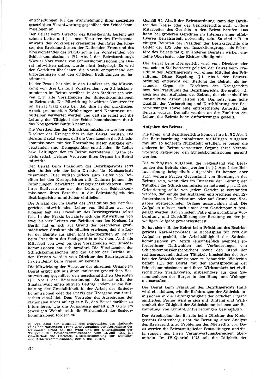 Neue Justiz (NJ), Zeitschrift für Recht und Rechtswissenschaft [Deutsche Demokratische Republik (DDR)], 27. Jahrgang 1973, Seite 470 (NJ DDR 1973, S. 470)