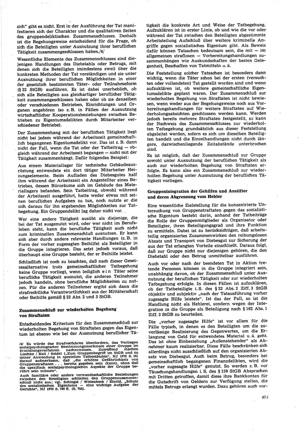Neue Justiz (NJ), Zeitschrift für Recht und Rechtswissenschaft [Deutsche Demokratische Republik (DDR)], 27. Jahrgang 1973, Seite 475 (NJ DDR 1973, S. 475)