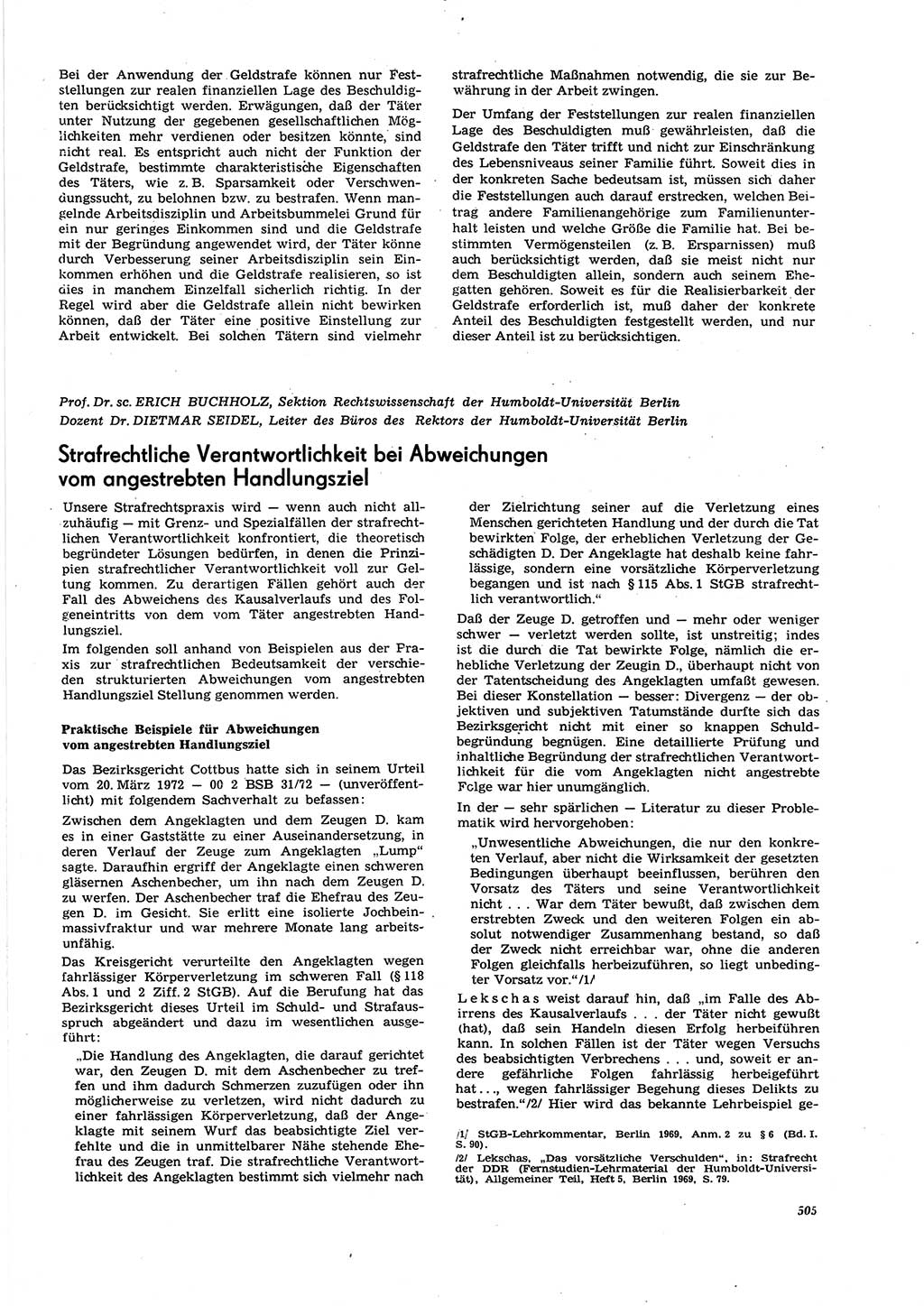 Neue Justiz (NJ), Zeitschrift für Recht und Rechtswissenschaft [Deutsche Demokratische Republik (DDR)], 27. Jahrgang 1973, Seite 505 (NJ DDR 1973, S. 505)