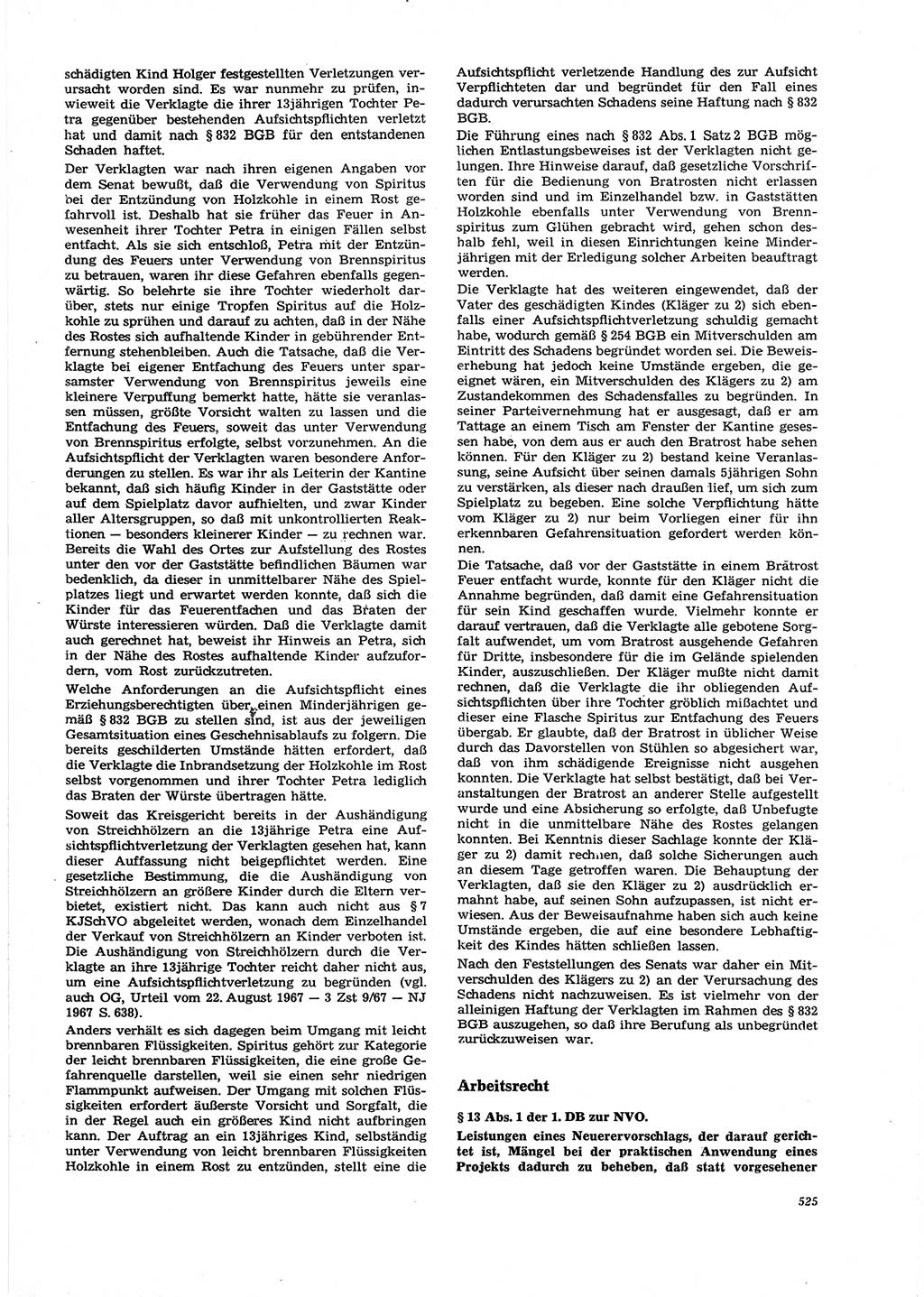 Neue Justiz (NJ), Zeitschrift für Recht und Rechtswissenschaft [Deutsche Demokratische Republik (DDR)], 27. Jahrgang 1973, Seite 525 (NJ DDR 1973, S. 525)