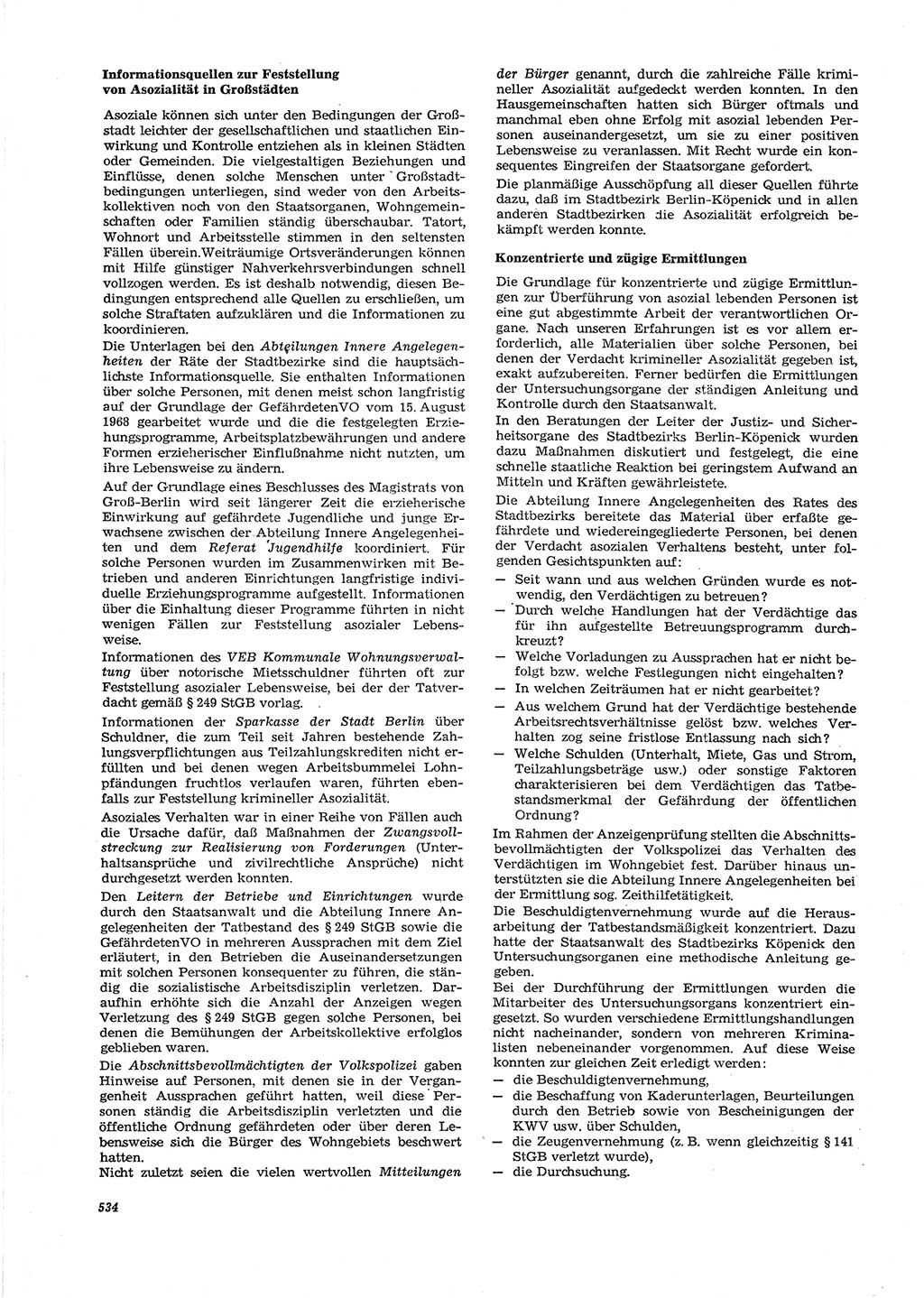 Neue Justiz (NJ), Zeitschrift für Recht und Rechtswissenschaft [Deutsche Demokratische Republik (DDR)], 27. Jahrgang 1973, Seite 534 (NJ DDR 1973, S. 534)