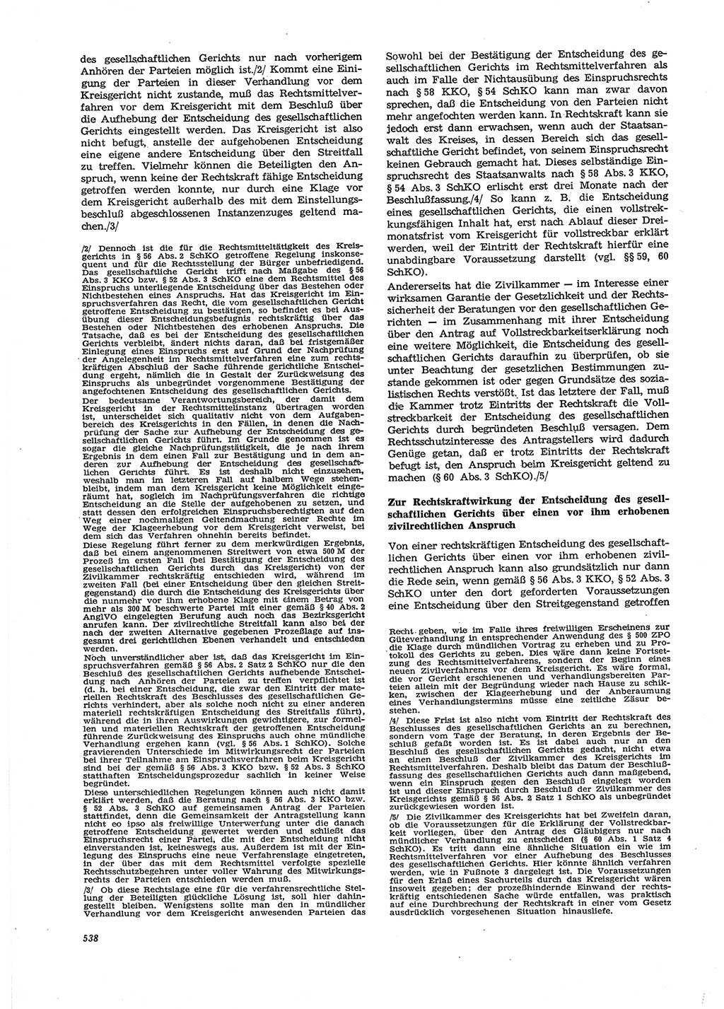 Neue Justiz (NJ), Zeitschrift für Recht und Rechtswissenschaft [Deutsche Demokratische Republik (DDR)], 27. Jahrgang 1973, Seite 538 (NJ DDR 1973, S. 538)