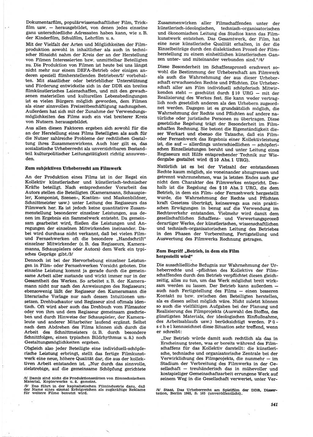 Neue Justiz (NJ), Zeitschrift für Recht und Rechtswissenschaft [Deutsche Demokratische Republik (DDR)], 27. Jahrgang 1973, Seite 541 (NJ DDR 1973, S. 541)