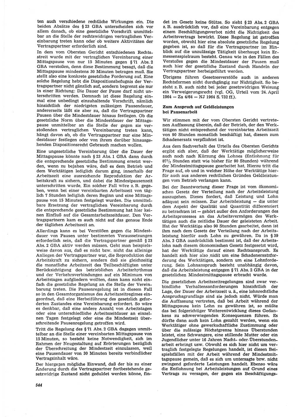 Neue Justiz (NJ), Zeitschrift für Recht und Rechtswissenschaft [Deutsche Demokratische Republik (DDR)], 27. Jahrgang 1973, Seite 544 (NJ DDR 1973, S. 544)