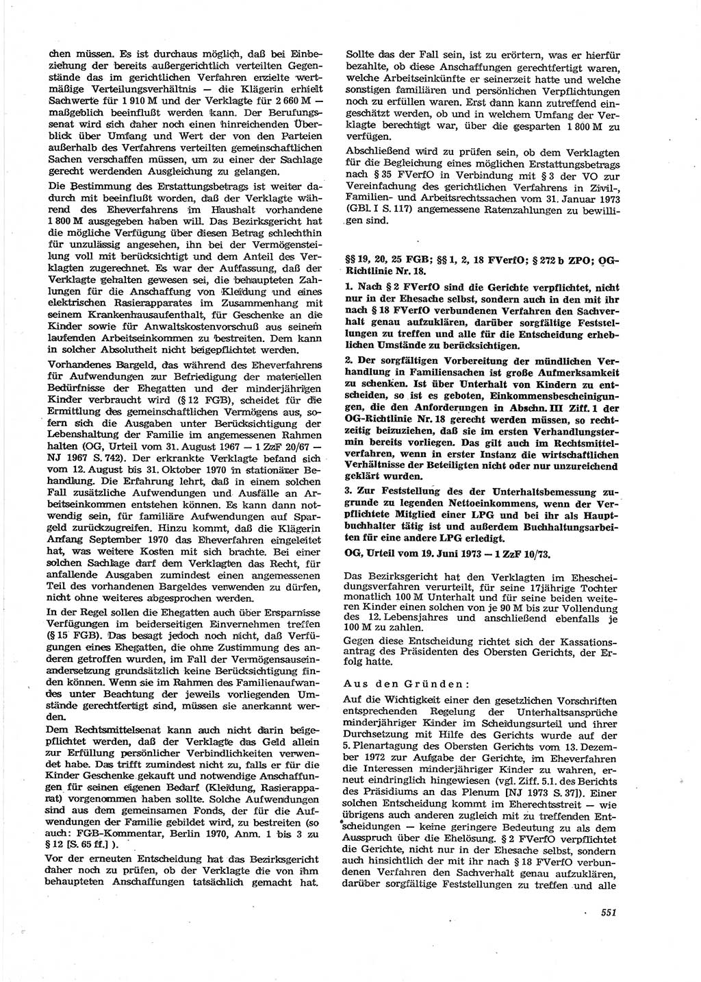 Neue Justiz (NJ), Zeitschrift für Recht und Rechtswissenschaft [Deutsche Demokratische Republik (DDR)], 27. Jahrgang 1973, Seite 551 (NJ DDR 1973, S. 551)