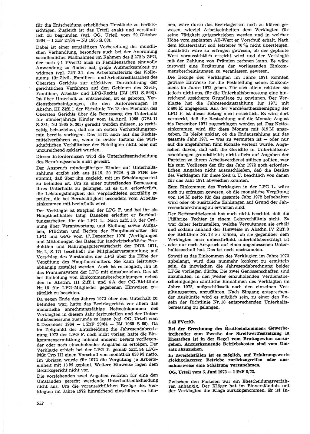 Neue Justiz (NJ), Zeitschrift für Recht und Rechtswissenschaft [Deutsche Demokratische Republik (DDR)], 27. Jahrgang 1973, Seite 552 (NJ DDR 1973, S. 552)