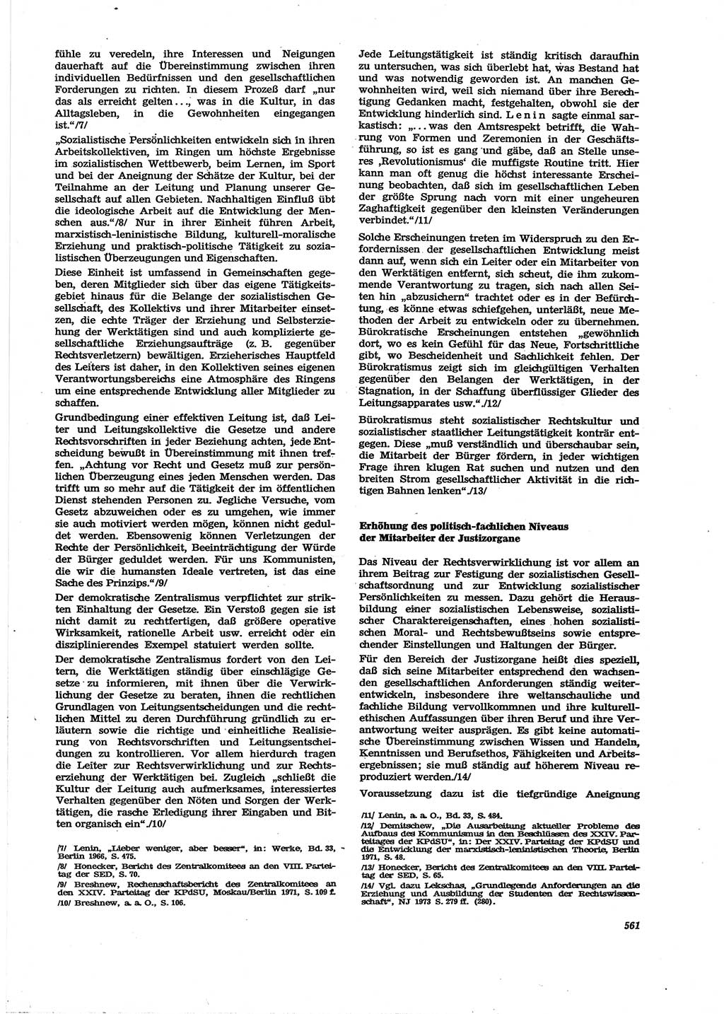 Neue Justiz (NJ), Zeitschrift für Recht und Rechtswissenschaft [Deutsche Demokratische Republik (DDR)], 27. Jahrgang 1973, Seite 561 (NJ DDR 1973, S. 561)