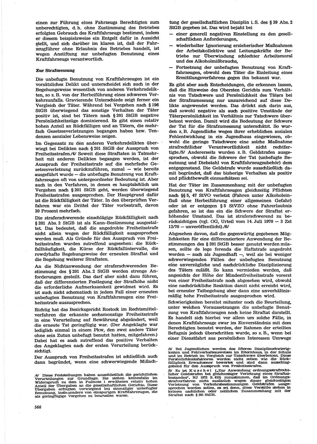 Neue Justiz (NJ), Zeitschrift für Recht und Rechtswissenschaft [Deutsche Demokratische Republik (DDR)], 27. Jahrgang 1973, Seite 566 (NJ DDR 1973, S. 566)