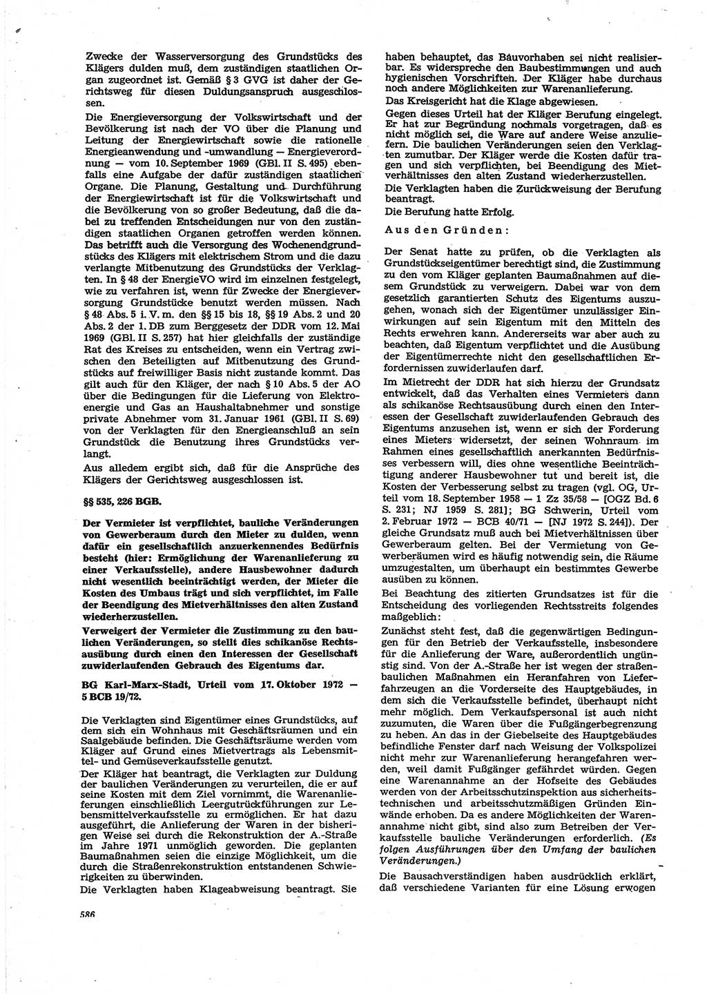 Neue Justiz (NJ), Zeitschrift für Recht und Rechtswissenschaft [Deutsche Demokratische Republik (DDR)], 27. Jahrgang 1973, Seite 586 (NJ DDR 1973, S. 586)