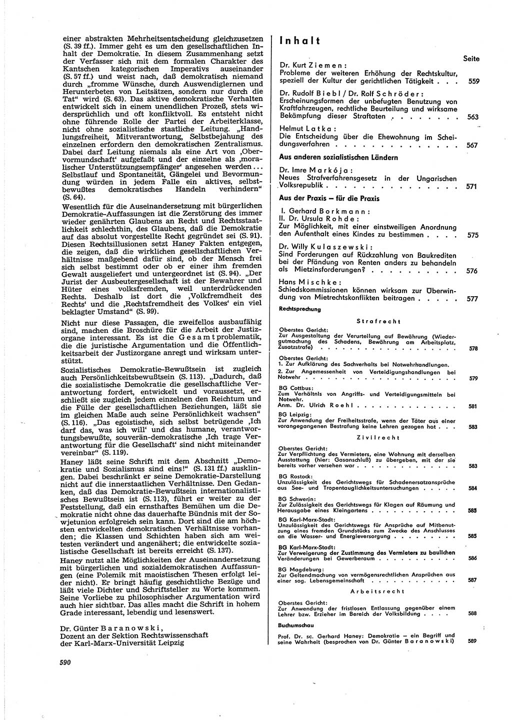 Neue Justiz (NJ), Zeitschrift für Recht und Rechtswissenschaft [Deutsche Demokratische Republik (DDR)], 27. Jahrgang 1973, Seite 590 (NJ DDR 1973, S. 590)