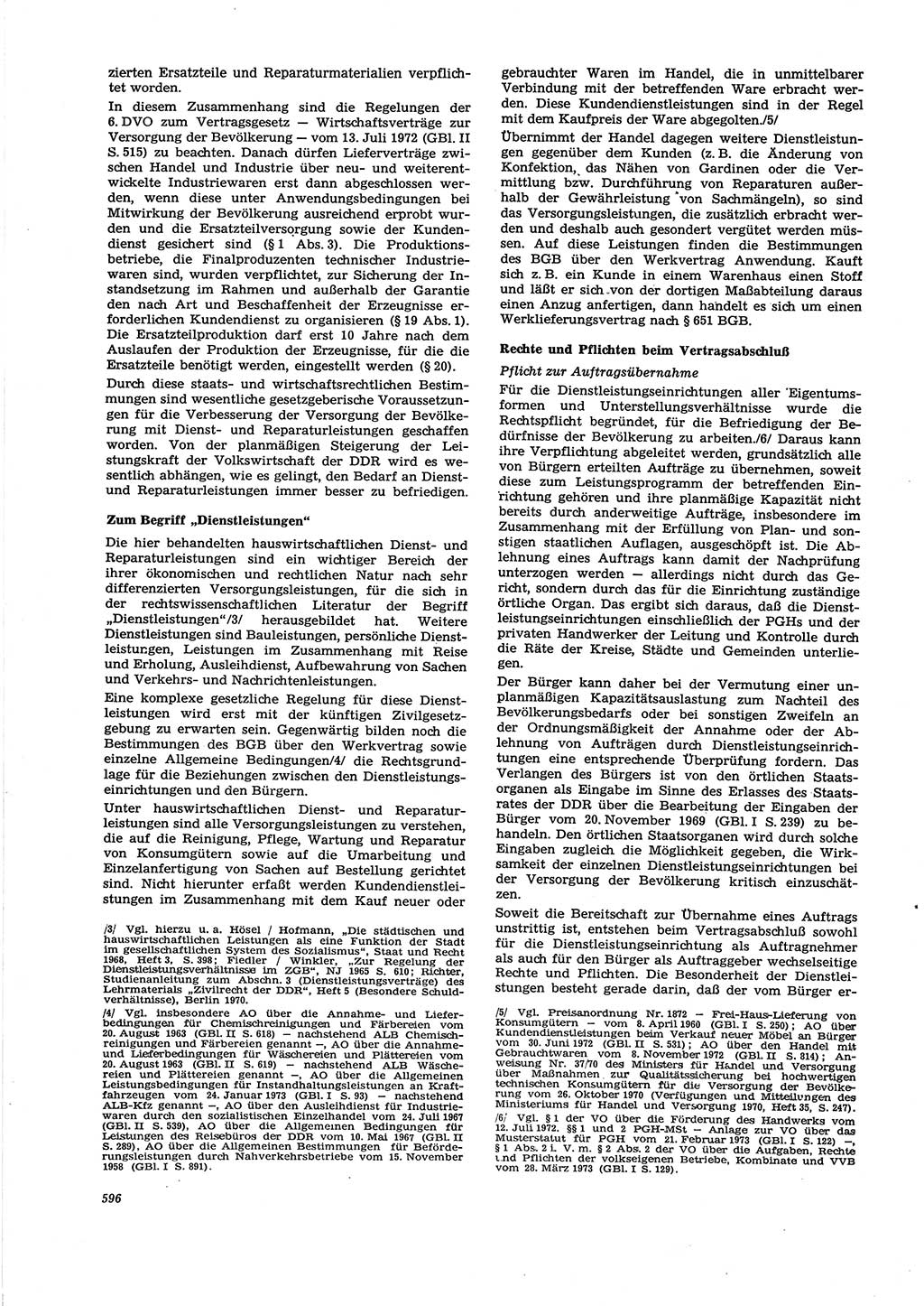 Neue Justiz (NJ), Zeitschrift für Recht und Rechtswissenschaft [Deutsche Demokratische Republik (DDR)], 27. Jahrgang 1973, Seite 596 (NJ DDR 1973, S. 596)