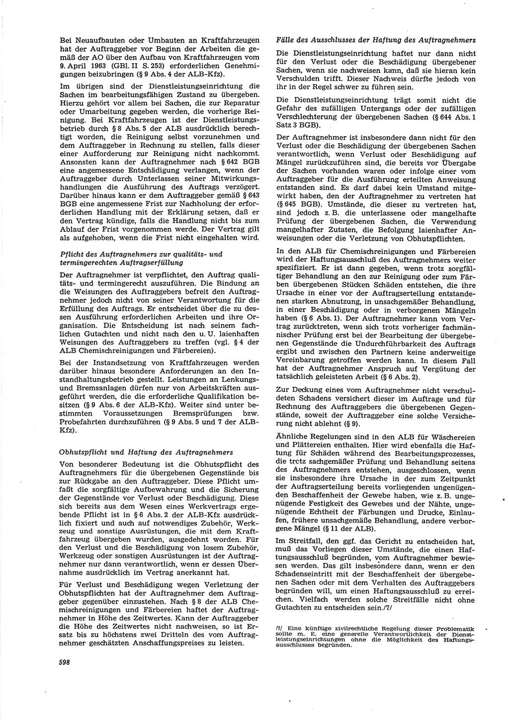 Neue Justiz (NJ), Zeitschrift für Recht und Rechtswissenschaft [Deutsche Demokratische Republik (DDR)], 27. Jahrgang 1973, Seite 598 (NJ DDR 1973, S. 598)