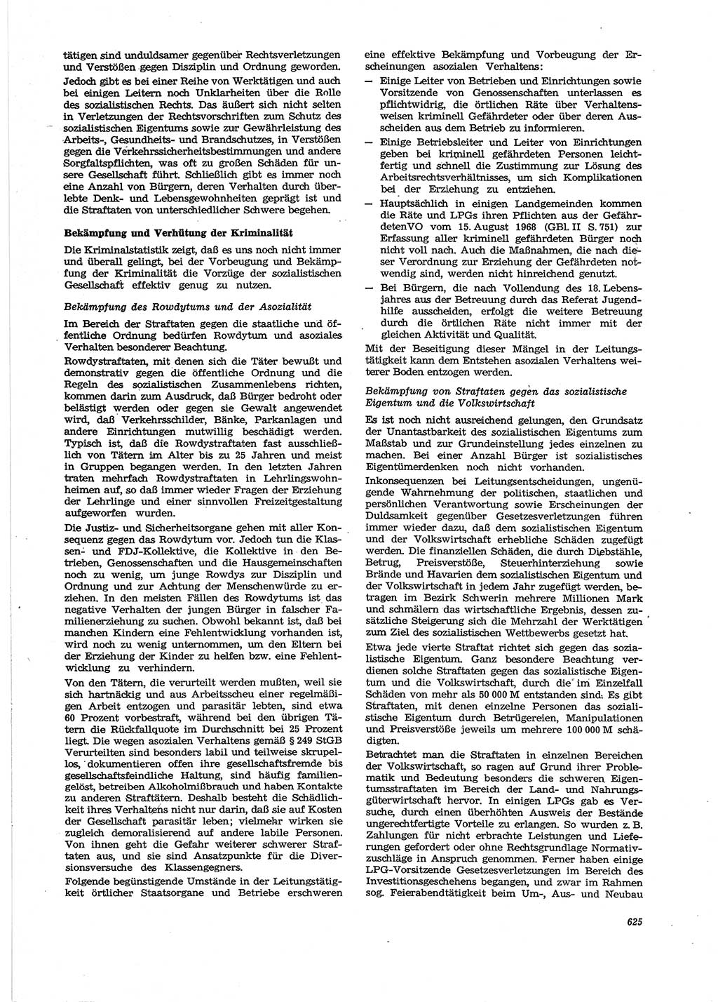 Neue Justiz (NJ), Zeitschrift für Recht und Rechtswissenschaft [Deutsche Demokratische Republik (DDR)], 27. Jahrgang 1973, Seite 625 (NJ DDR 1973, S. 625)