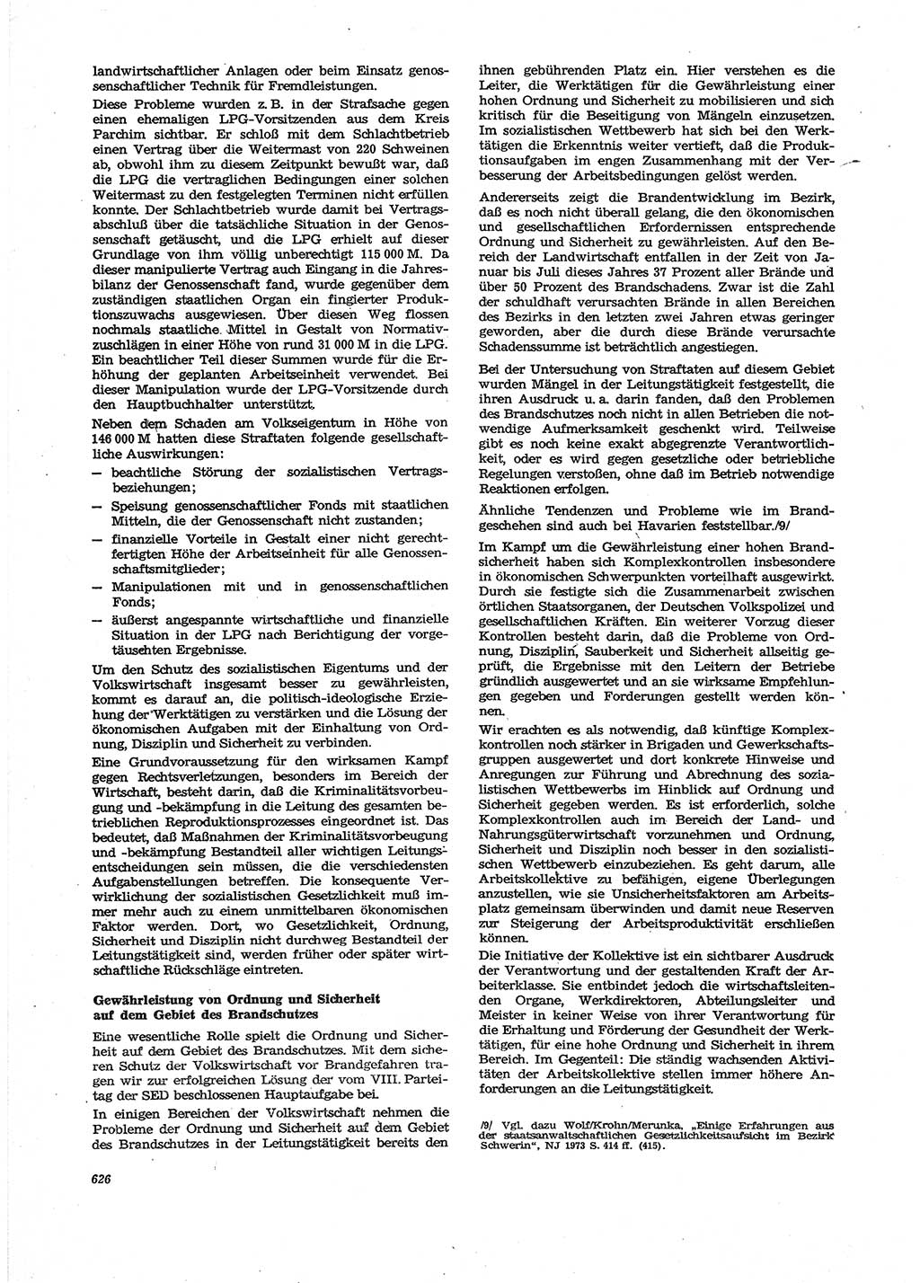 Neue Justiz (NJ), Zeitschrift für Recht und Rechtswissenschaft [Deutsche Demokratische Republik (DDR)], 27. Jahrgang 1973, Seite 626 (NJ DDR 1973, S. 626)