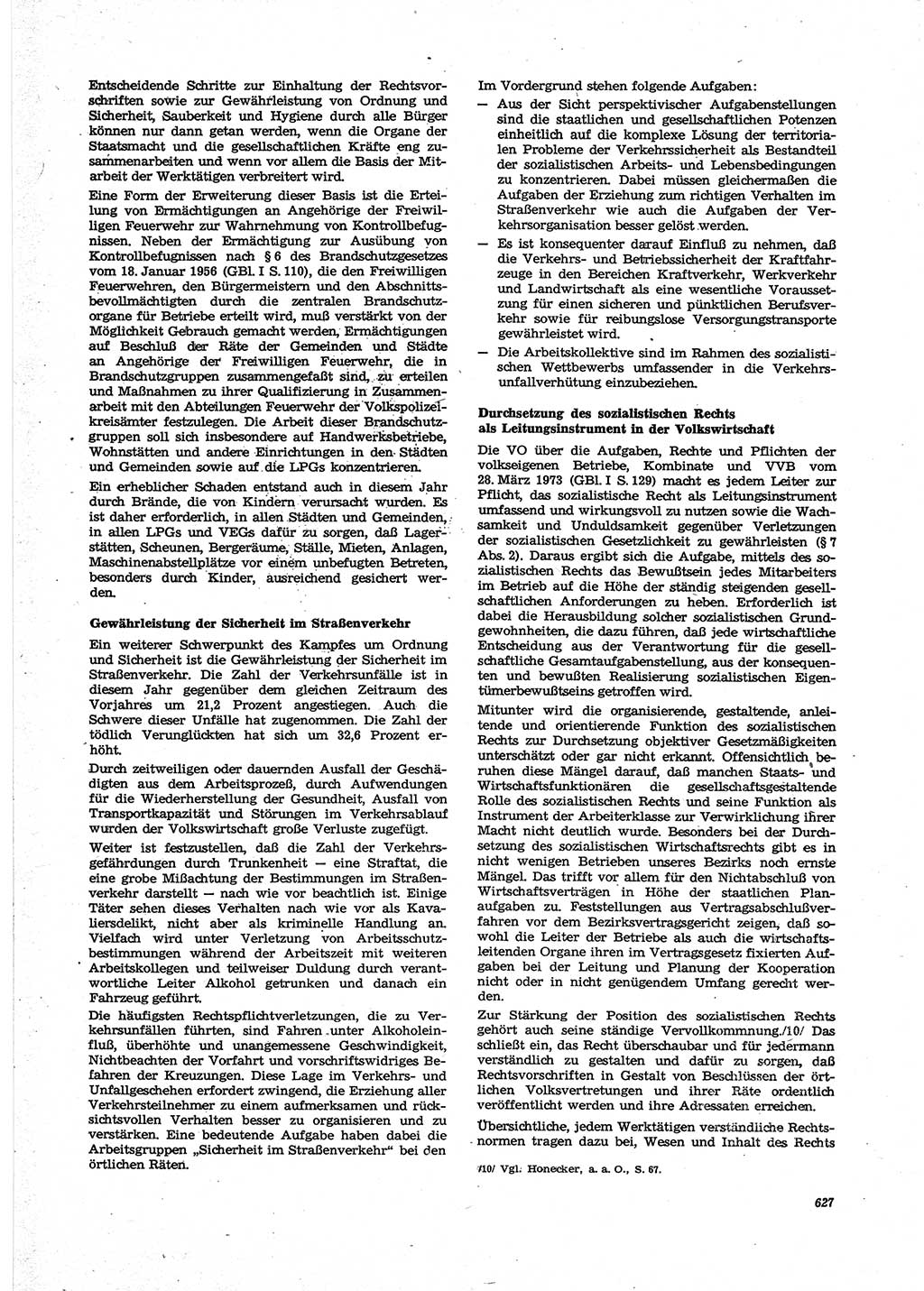 Neue Justiz (NJ), Zeitschrift für Recht und Rechtswissenschaft [Deutsche Demokratische Republik (DDR)], 27. Jahrgang 1973, Seite 627 (NJ DDR 1973, S. 627)