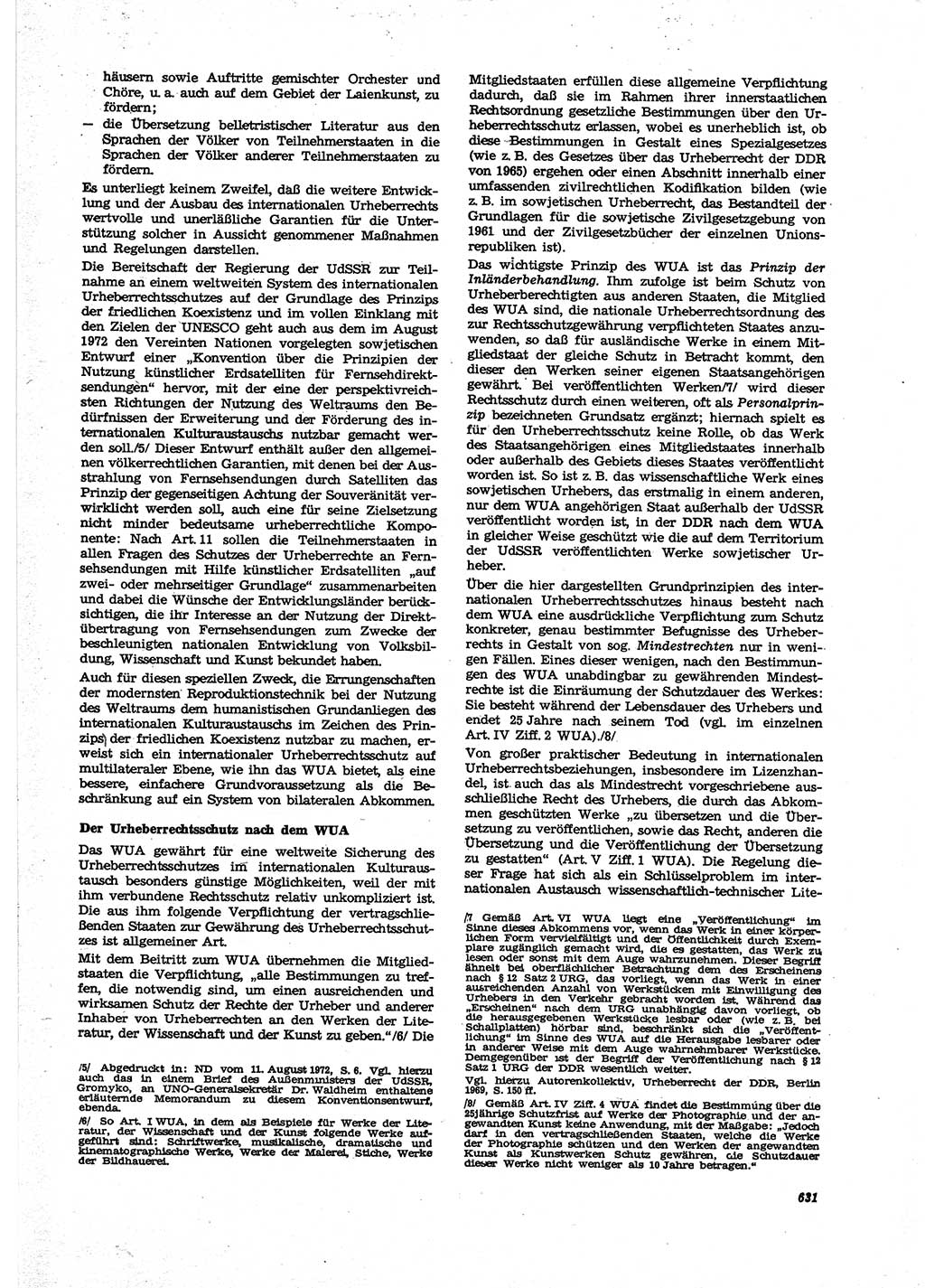 Neue Justiz (NJ), Zeitschrift für Recht und Rechtswissenschaft [Deutsche Demokratische Republik (DDR)], 27. Jahrgang 1973, Seite 631 (NJ DDR 1973, S. 631)