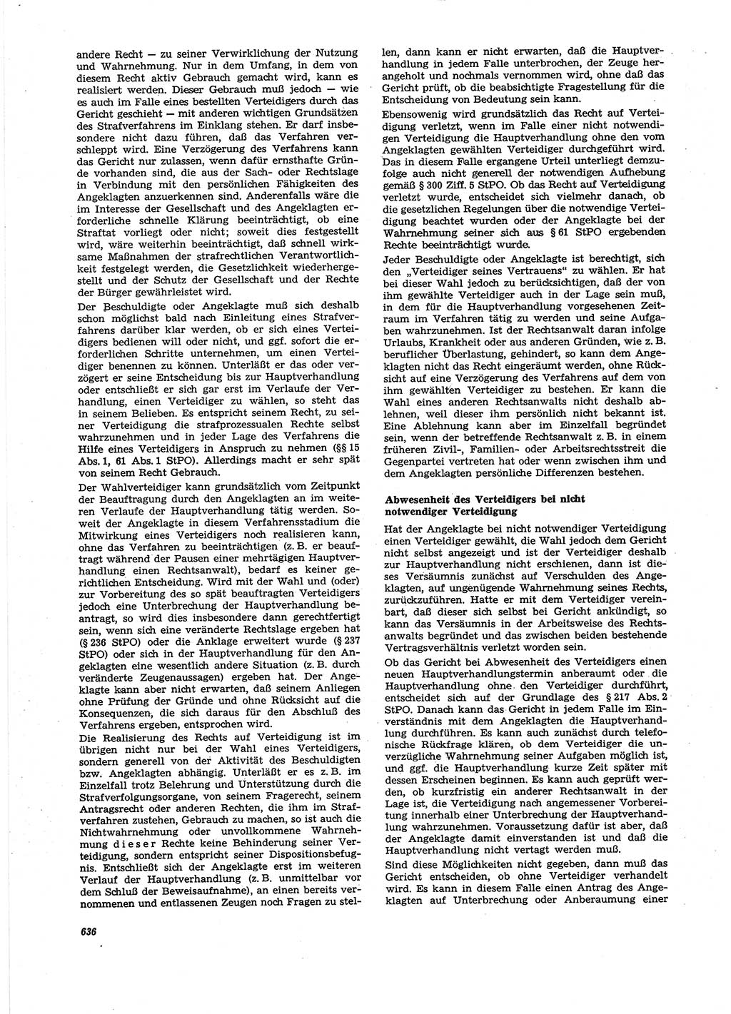 Neue Justiz (NJ), Zeitschrift für Recht und Rechtswissenschaft [Deutsche Demokratische Republik (DDR)], 27. Jahrgang 1973, Seite 636 (NJ DDR 1973, S. 636)