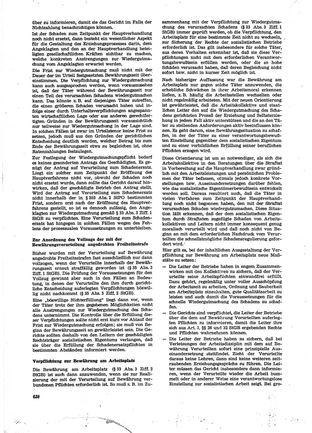 Neue Justiz (NJ), Zeitschrift für Recht und Rechtswissenschaft [Deutsche Demokratische Republik (DDR)], 27. Jahrgang 1973, Seite 638 (NJ DDR 1973, S. 638)