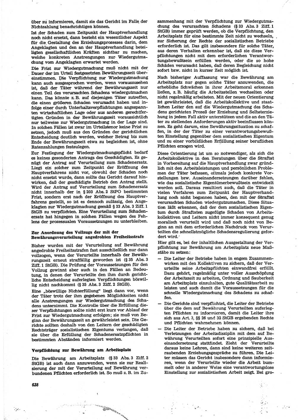 Neue Justiz (NJ), Zeitschrift für Recht und Rechtswissenschaft [Deutsche Demokratische Republik (DDR)], 27. Jahrgang 1973, Seite 638 (NJ DDR 1973, S. 638)