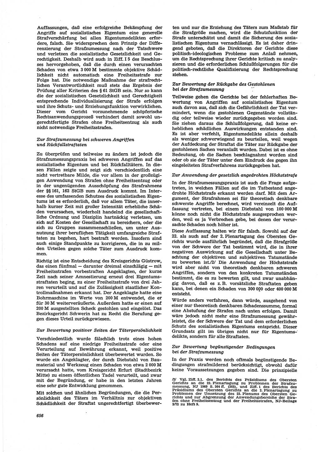 Neue Justiz (NJ), Zeitschrift für Recht und Rechtswissenschaft [Deutsche Demokratische Republik (DDR)], 27. Jahrgang 1973, Seite 656 (NJ DDR 1973, S. 656)