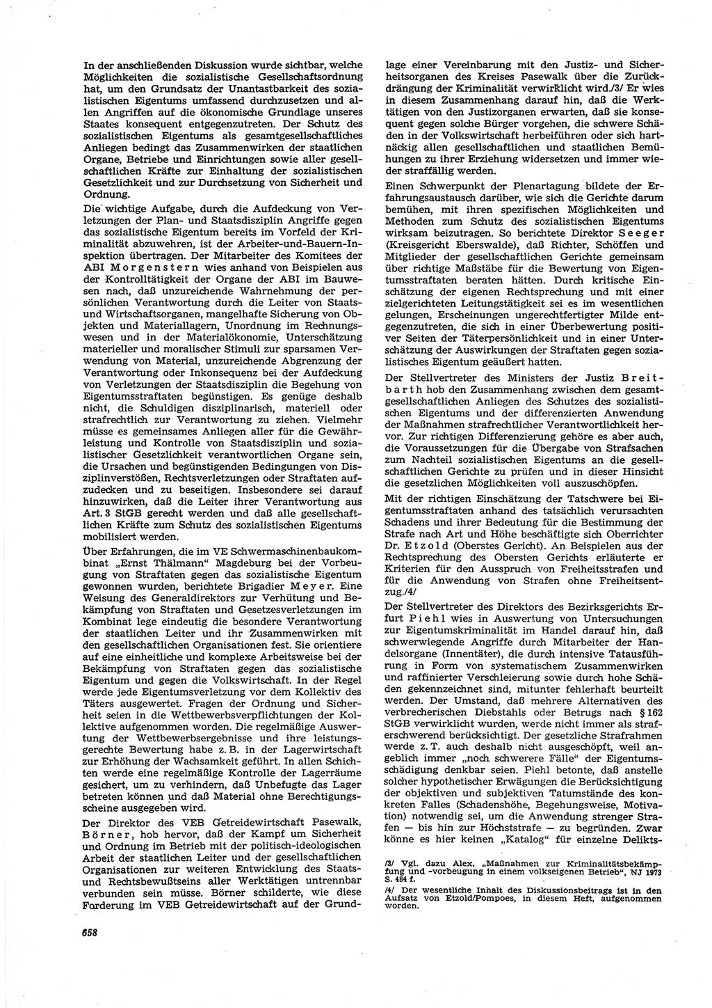 Neue Justiz (NJ), Zeitschrift für Recht und Rechtswissenschaft [Deutsche Demokratische Republik (DDR)], 27. Jahrgang 1973, Seite 658 (NJ DDR 1973, S. 658)