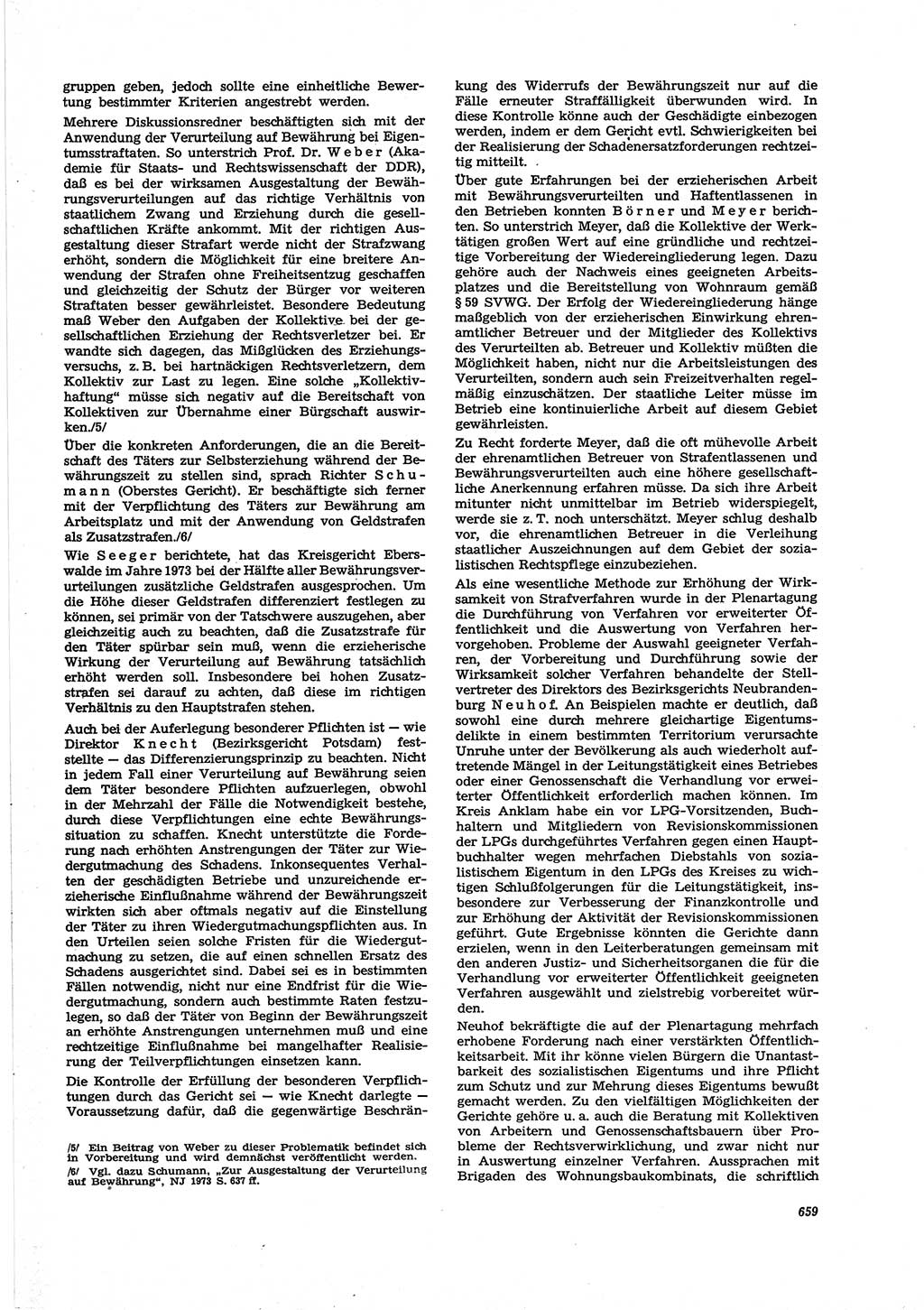Neue Justiz (NJ), Zeitschrift für Recht und Rechtswissenschaft [Deutsche Demokratische Republik (DDR)], 27. Jahrgang 1973, Seite 659 (NJ DDR 1973, S. 659)