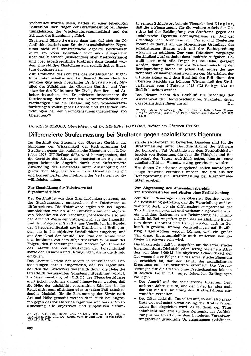 Neue Justiz (NJ), Zeitschrift für Recht und Rechtswissenschaft [Deutsche Demokratische Republik (DDR)], 27. Jahrgang 1973, Seite 660 (NJ DDR 1973, S. 660)