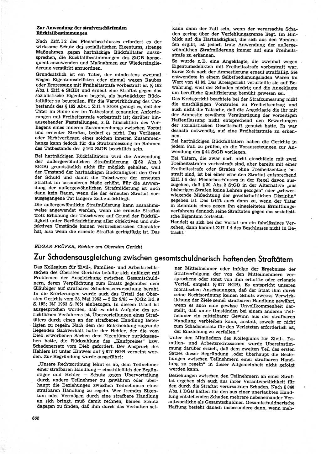 Neue Justiz (NJ), Zeitschrift für Recht und Rechtswissenschaft [Deutsche Demokratische Republik (DDR)], 27. Jahrgang 1973, Seite 662 (NJ DDR 1973, S. 662)