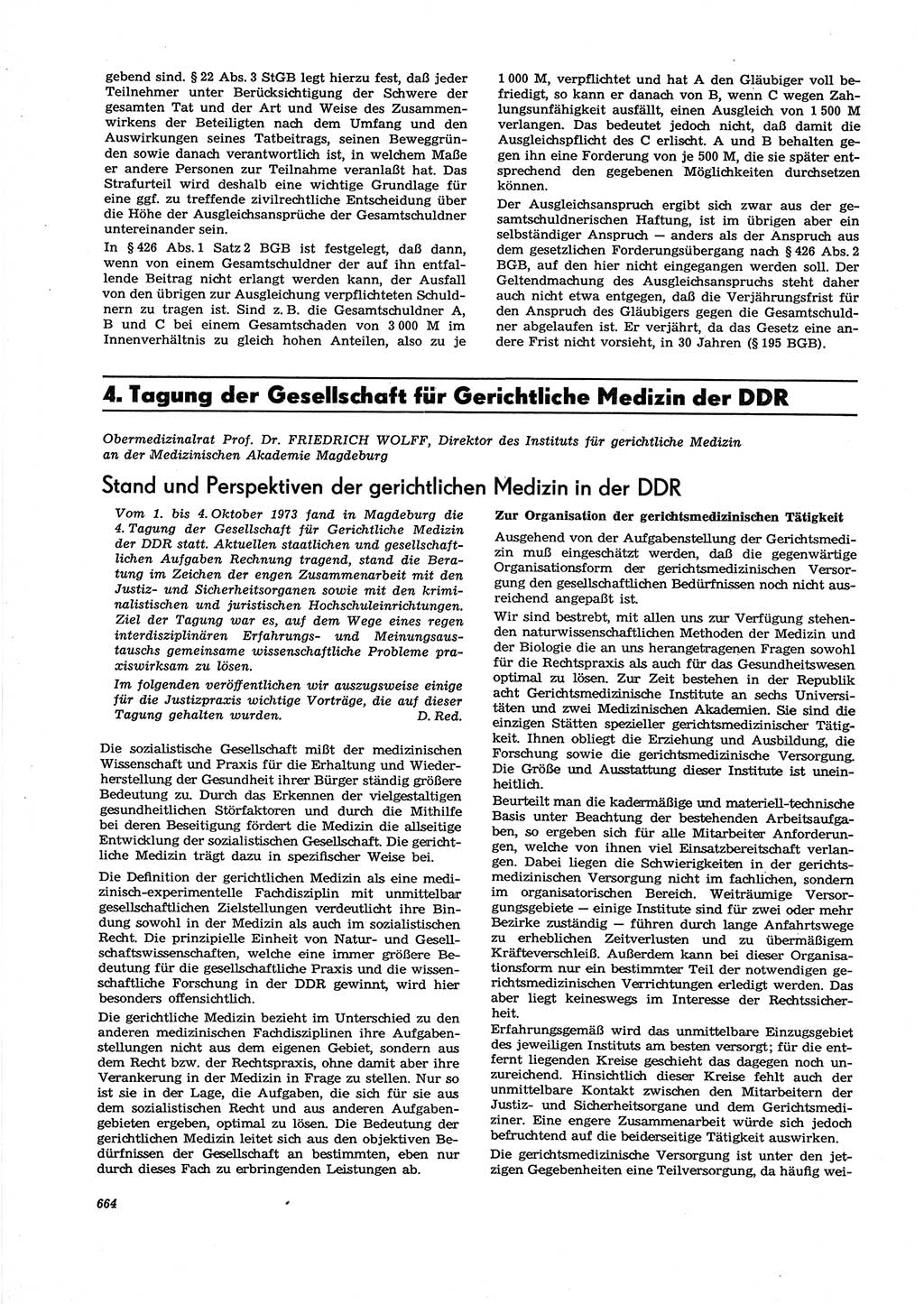 Neue Justiz (NJ), Zeitschrift für Recht und Rechtswissenschaft [Deutsche Demokratische Republik (DDR)], 27. Jahrgang 1973, Seite 664 (NJ DDR 1973, S. 664)
