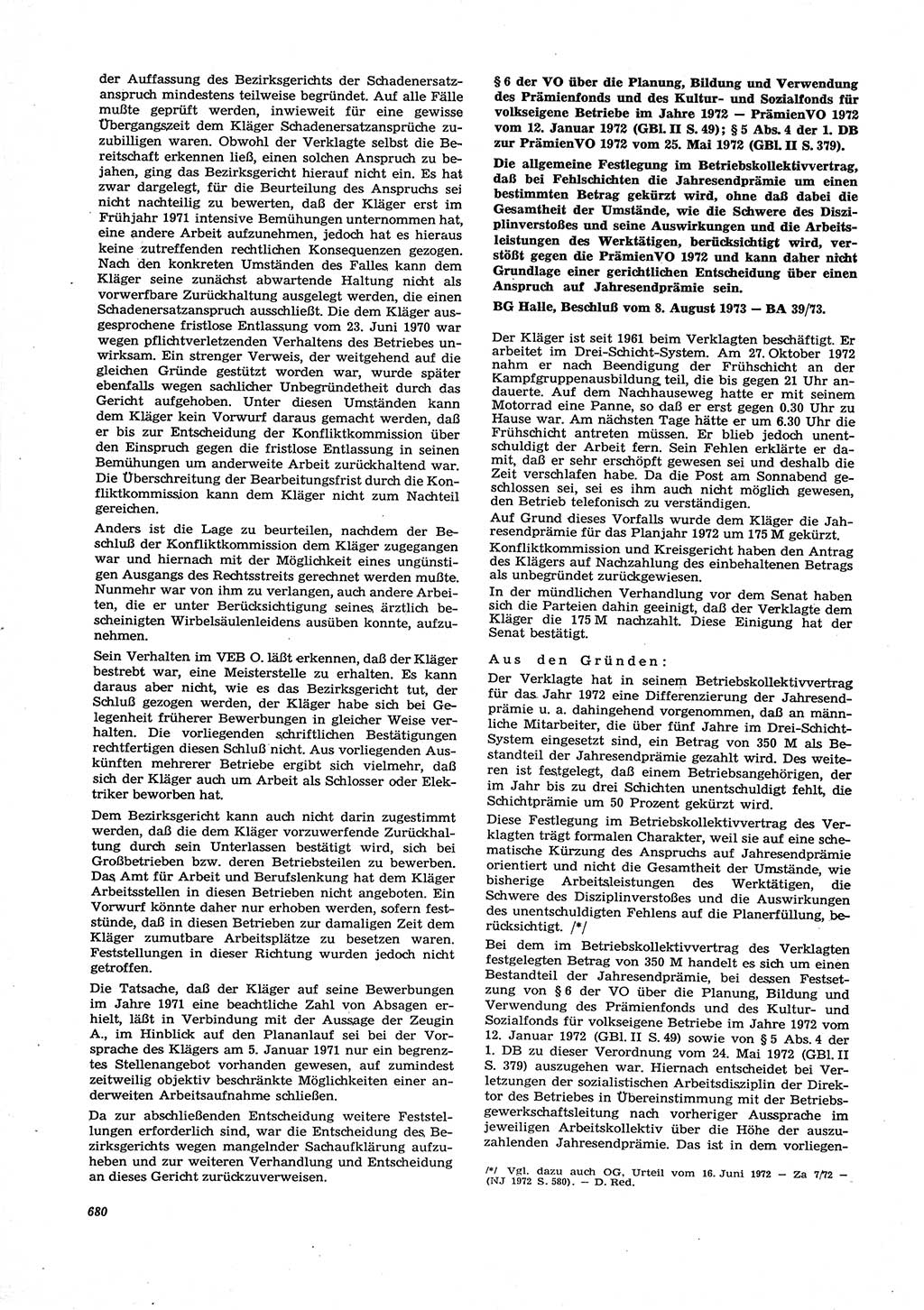 Neue Justiz (NJ), Zeitschrift für Recht und Rechtswissenschaft [Deutsche Demokratische Republik (DDR)], 27. Jahrgang 1973, Seite 680 (NJ DDR 1973, S. 680)