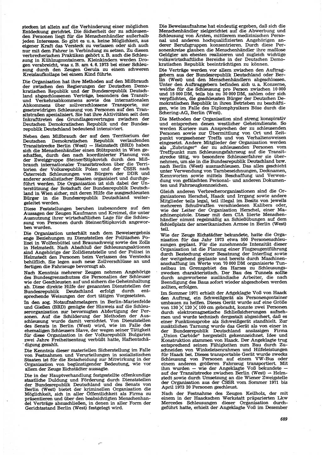 Neue Justiz (NJ), Zeitschrift für Recht und Rechtswissenschaft [Deutsche Demokratische Republik (DDR)], 27. Jahrgang 1973, Seite 689 (NJ DDR 1973, S. 689)