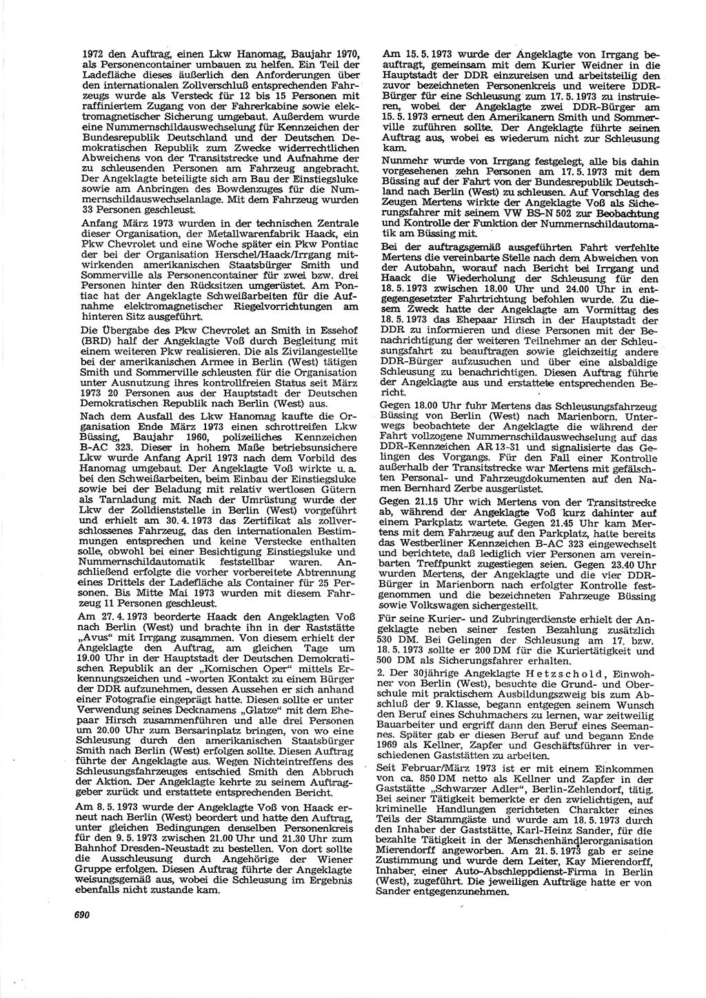 Neue Justiz (NJ), Zeitschrift für Recht und Rechtswissenschaft [Deutsche Demokratische Republik (DDR)], 27. Jahrgang 1973, Seite 690 (NJ DDR 1973, S. 690)