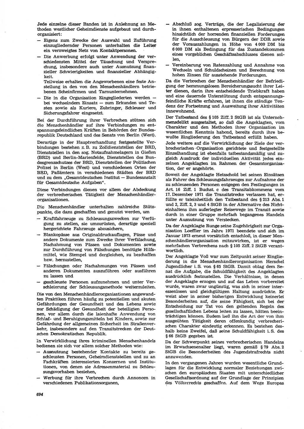 Neue Justiz (NJ), Zeitschrift für Recht und Rechtswissenschaft [Deutsche Demokratische Republik (DDR)], 27. Jahrgang 1973, Seite 694 (NJ DDR 1973, S. 694)