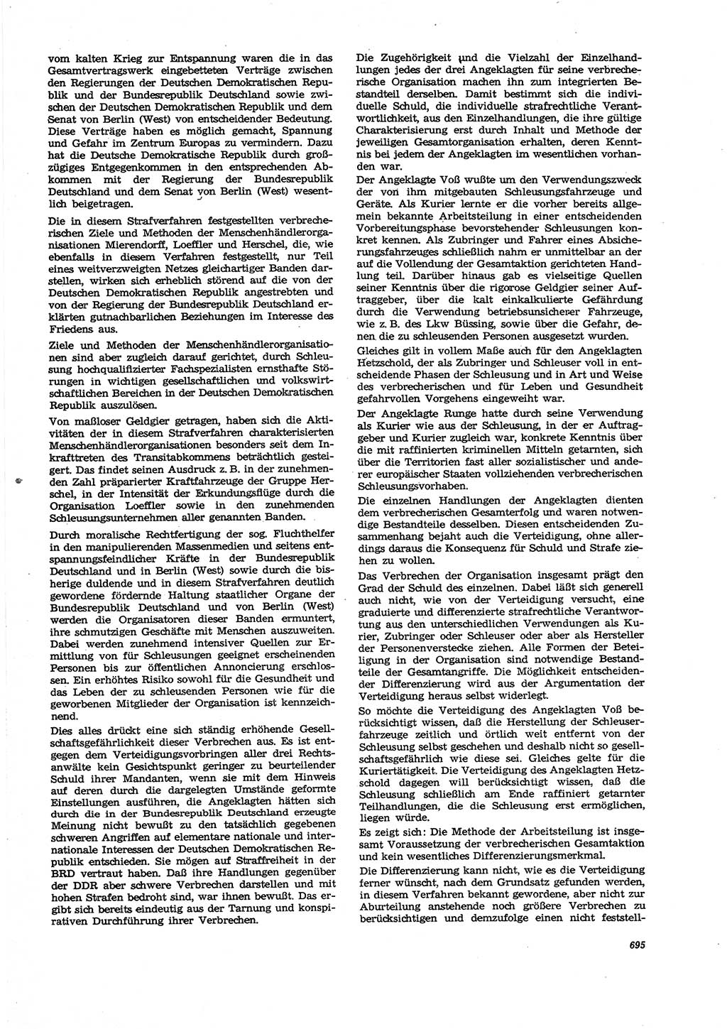 Neue Justiz (NJ), Zeitschrift für Recht und Rechtswissenschaft [Deutsche Demokratische Republik (DDR)], 27. Jahrgang 1973, Seite 695 (NJ DDR 1973, S. 695)