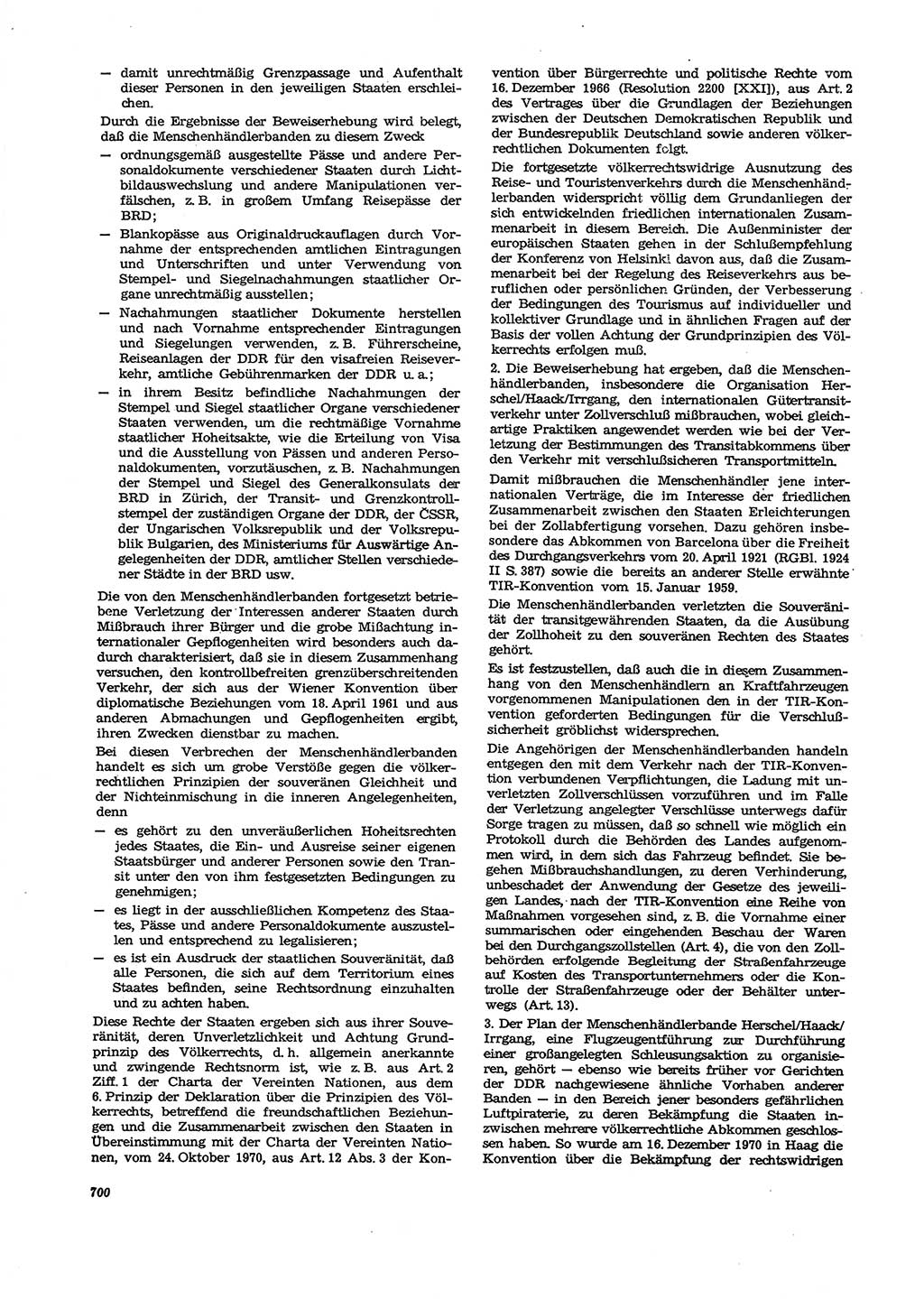 Neue Justiz (NJ), Zeitschrift für Recht und Rechtswissenschaft [Deutsche Demokratische Republik (DDR)], 27. Jahrgang 1973, Seite 700 (NJ DDR 1973, S. 700)