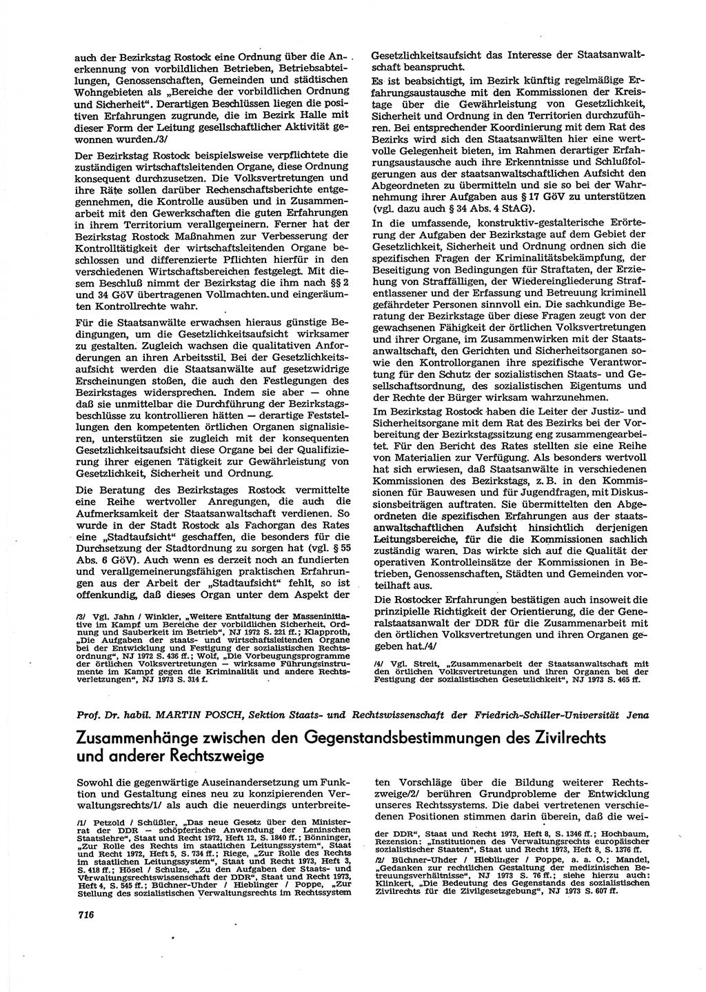 Neue Justiz (NJ), Zeitschrift für Recht und Rechtswissenschaft [Deutsche Demokratische Republik (DDR)], 27. Jahrgang 1973, Seite 716 (NJ DDR 1973, S. 716)