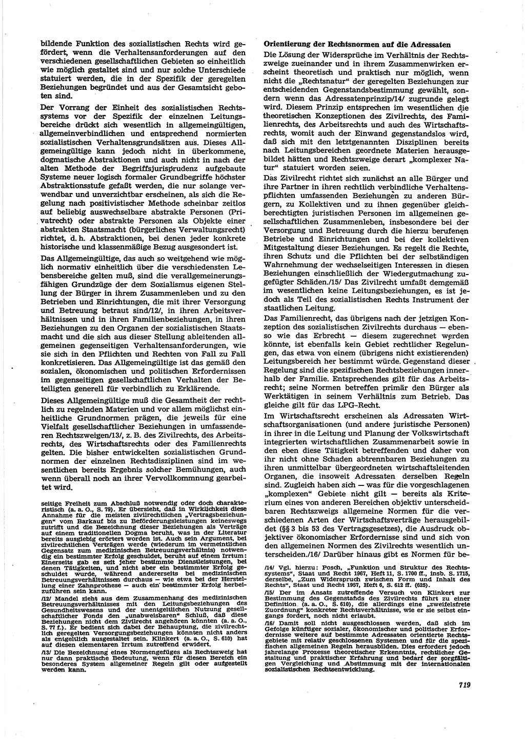 Neue Justiz (NJ), Zeitschrift für Recht und Rechtswissenschaft [Deutsche Demokratische Republik (DDR)], 27. Jahrgang 1973, Seite 719 (NJ DDR 1973, S. 719)