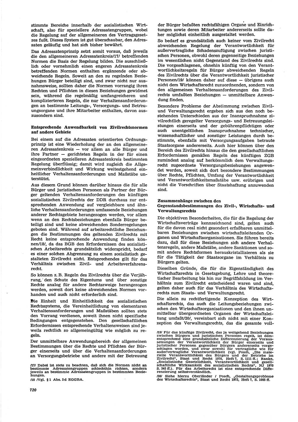 Neue Justiz (NJ), Zeitschrift für Recht und Rechtswissenschaft [Deutsche Demokratische Republik (DDR)], 27. Jahrgang 1973, Seite 720 (NJ DDR 1973, S. 720)