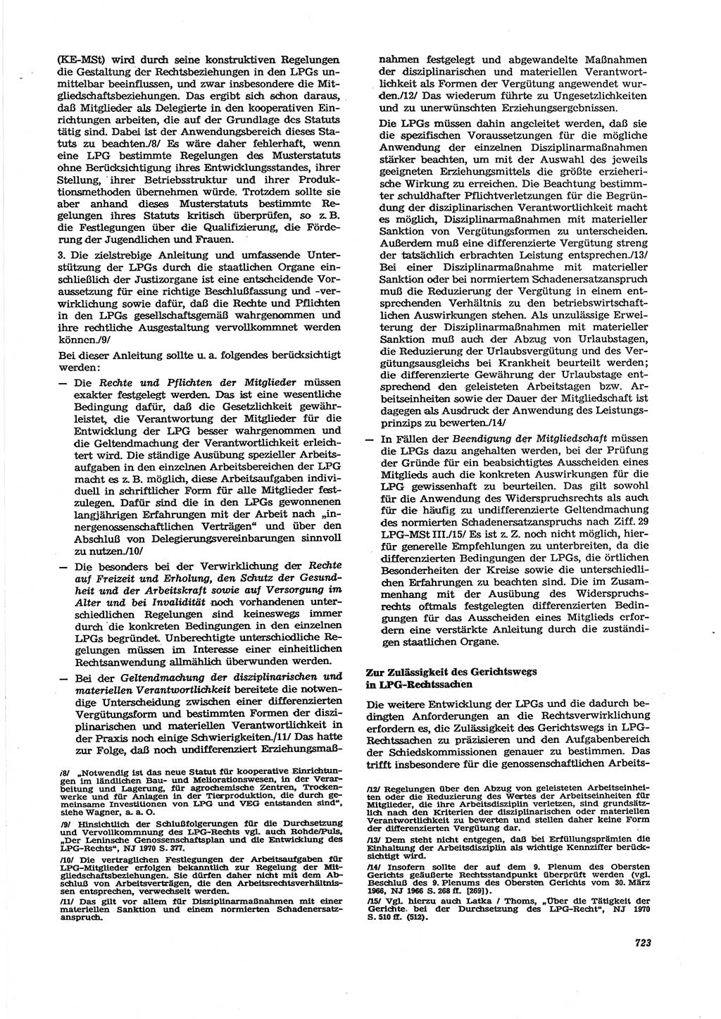 Neue Justiz (NJ), Zeitschrift für Recht und Rechtswissenschaft [Deutsche Demokratische Republik (DDR)], 27. Jahrgang 1973, Seite 723 (NJ DDR 1973, S. 723)