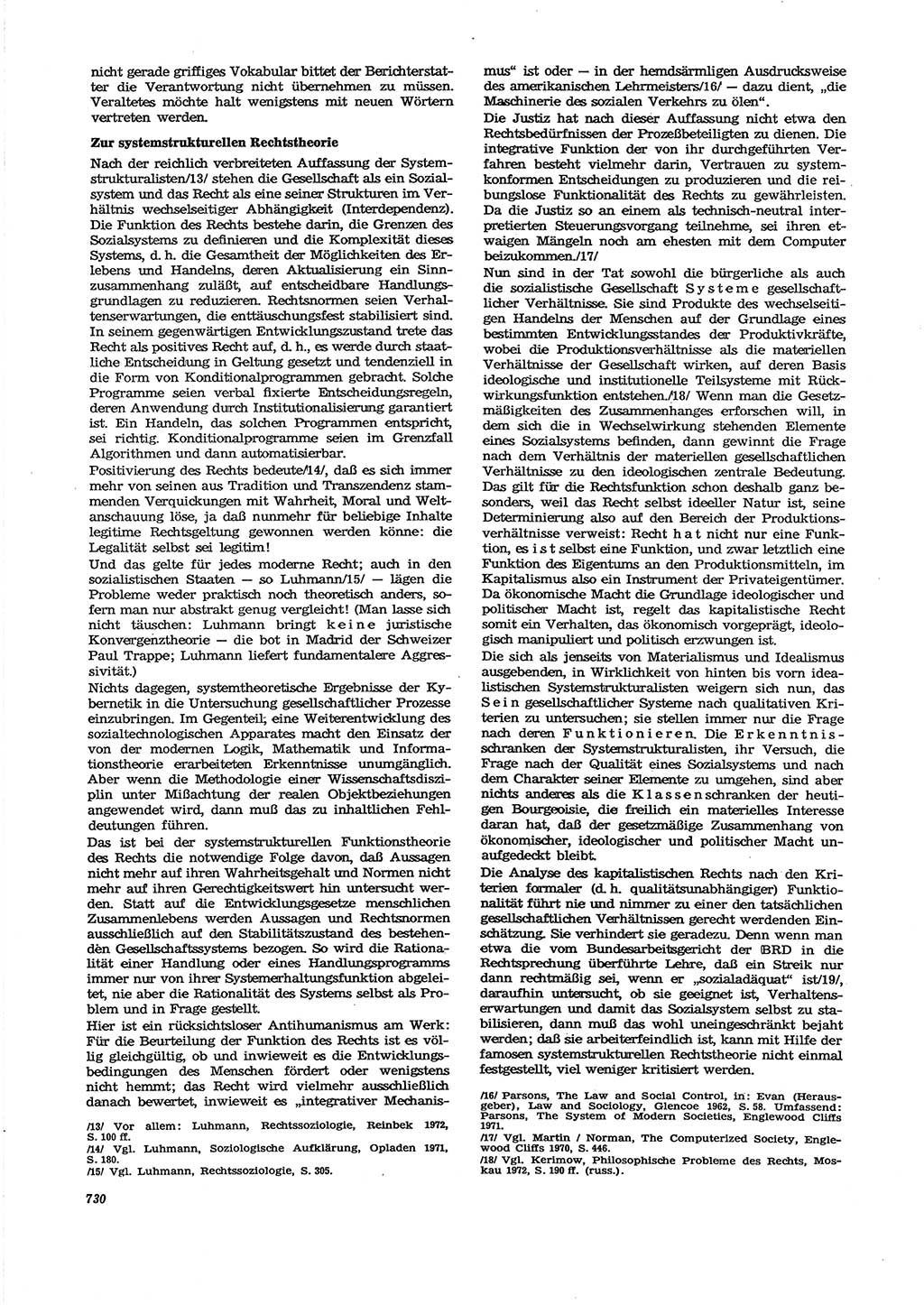 Neue Justiz (NJ), Zeitschrift für Recht und Rechtswissenschaft [Deutsche Demokratische Republik (DDR)], 27. Jahrgang 1973, Seite 730 (NJ DDR 1973, S. 730)