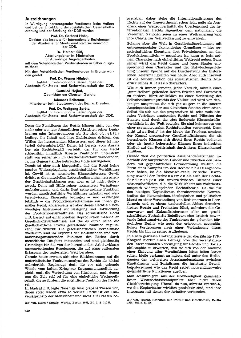 Neue Justiz (NJ), Zeitschrift für Recht und Rechtswissenschaft [Deutsche Demokratische Republik (DDR)], 27. Jahrgang 1973, Seite 732 (NJ DDR 1973, S. 732)