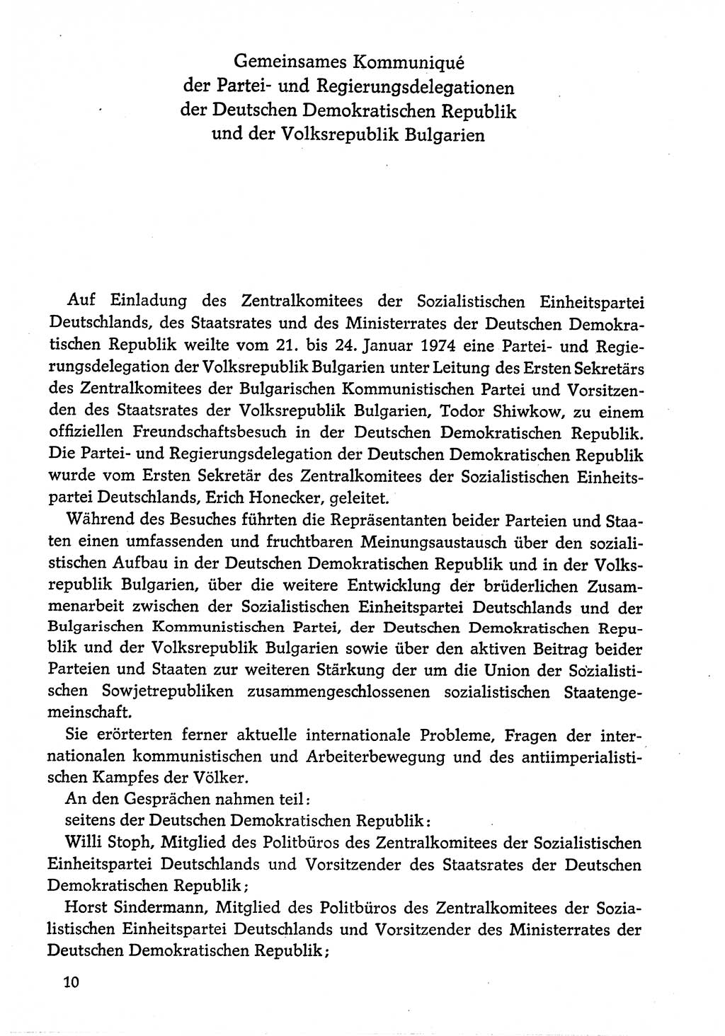 Dokumente der Sozialistischen Einheitspartei Deutschlands (SED) [Deutsche Demokratische Republik (DDR)] 1974-1975, Seite 10 (Dok. SED DDR 1978, Bd. ⅩⅤ, S. 10)