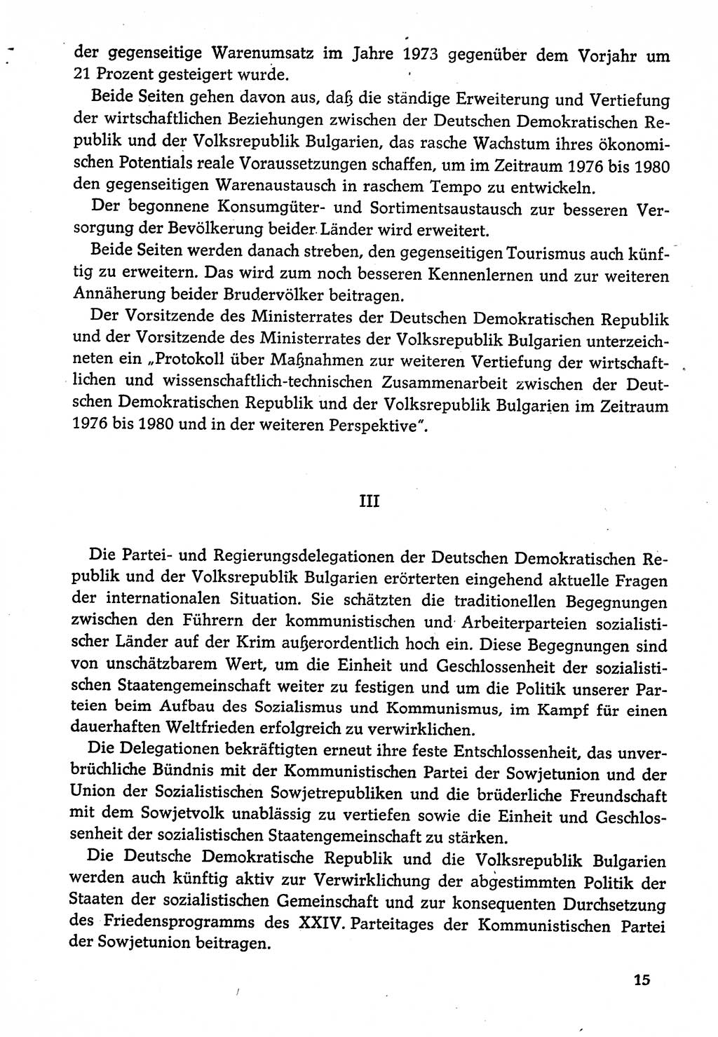 Dokumente der Sozialistischen Einheitspartei Deutschlands (SED) [Deutsche Demokratische Republik (DDR)] 1974-1975, Seite 15 (Dok. SED DDR 1978, Bd. ⅩⅤ, S. 15)