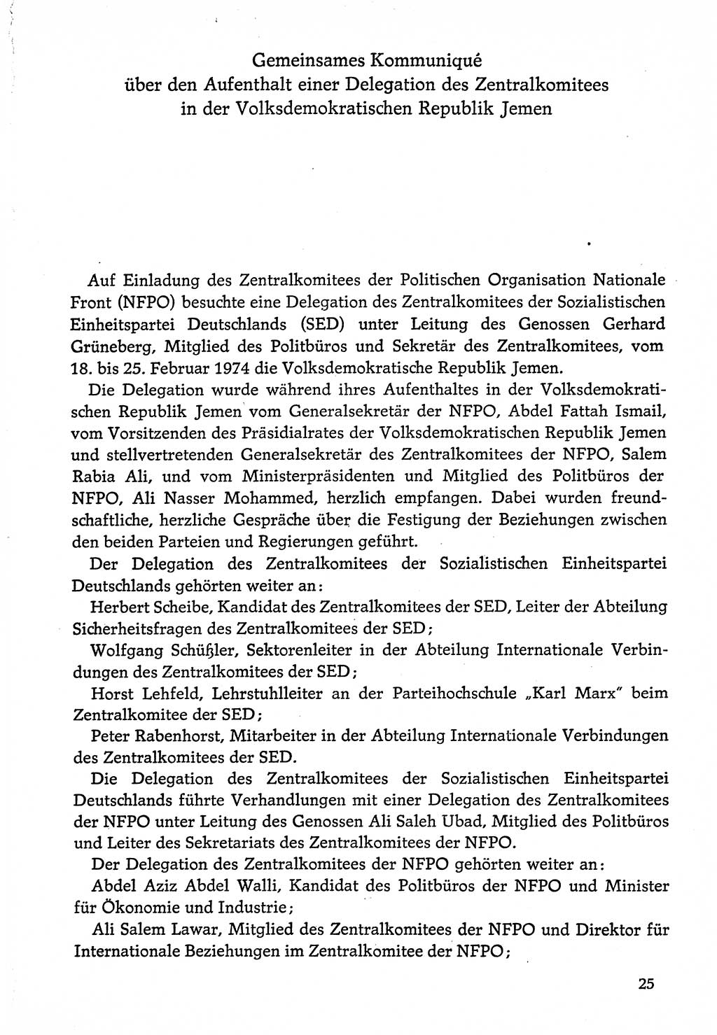 Dokumente der Sozialistischen Einheitspartei Deutschlands (SED) [Deutsche Demokratische Republik (DDR)] 1974-1975, Seite 25 (Dok. SED DDR 1978, Bd. ⅩⅤ, S. 25)