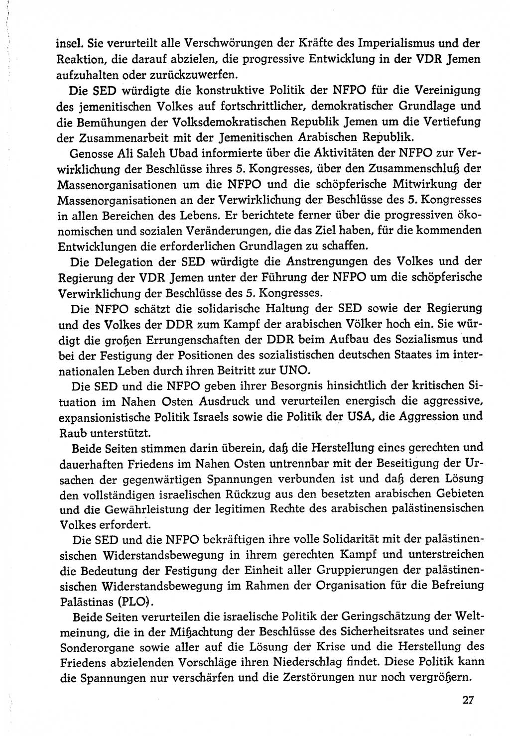 Dokumente der Sozialistischen Einheitspartei Deutschlands (SED) [Deutsche Demokratische Republik (DDR)] 1974-1975, Seite 27 (Dok. SED DDR 1978, Bd. ⅩⅤ, S. 27)