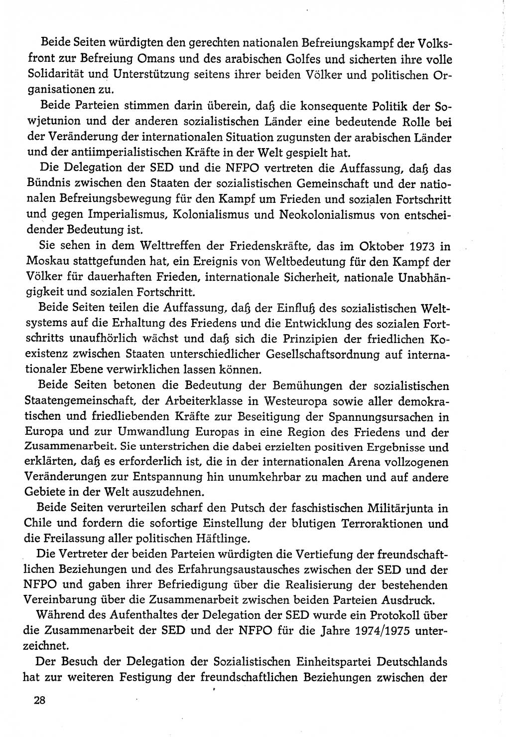 Dokumente der Sozialistischen Einheitspartei Deutschlands (SED) [Deutsche Demokratische Republik (DDR)] 1974-1975, Seite 28 (Dok. SED DDR 1978, Bd. ⅩⅤ, S. 28)