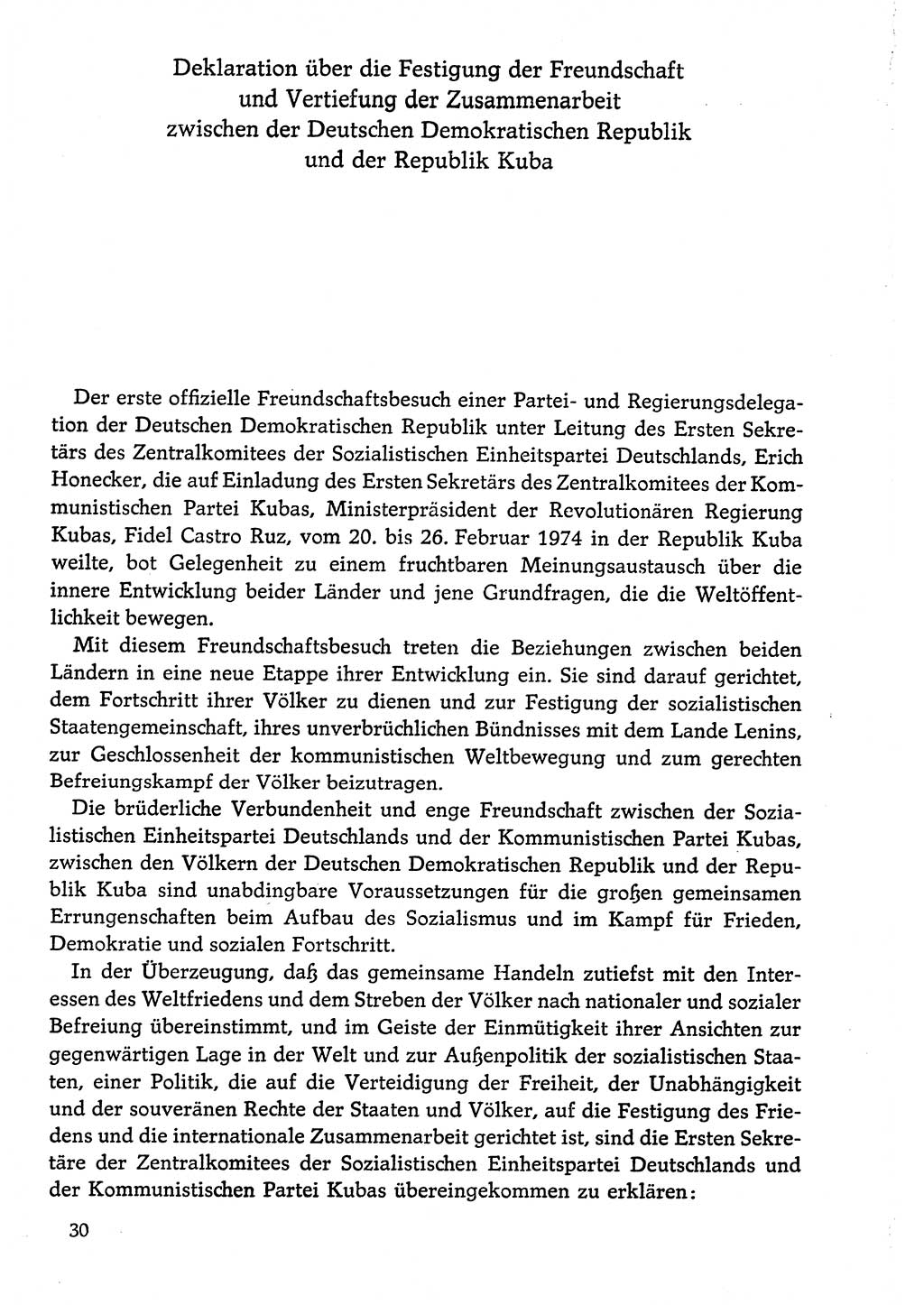 Dokumente der Sozialistischen Einheitspartei Deutschlands (SED) [Deutsche Demokratische Republik (DDR)] 1974-1975, Seite 30 (Dok. SED DDR 1978, Bd. ⅩⅤ, S. 30)