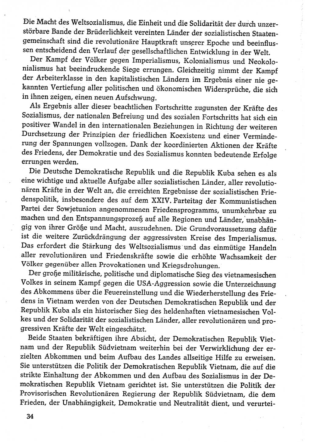 Dokumente der Sozialistischen Einheitspartei Deutschlands (SED) [Deutsche Demokratische Republik (DDR)] 1974-1975, Seite 34 (Dok. SED DDR 1978, Bd. ⅩⅤ, S. 34)