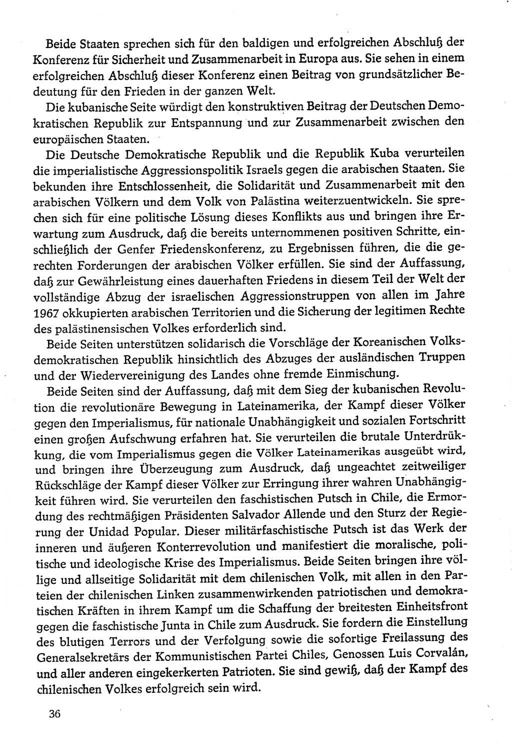 Dokumente der Sozialistischen Einheitspartei Deutschlands (SED) [Deutsche Demokratische Republik (DDR)] 1974-1975, Seite 36 (Dok. SED DDR 1978, Bd. ⅩⅤ, S. 36)